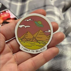 UFO Pyramid Magnet - Pink and Green